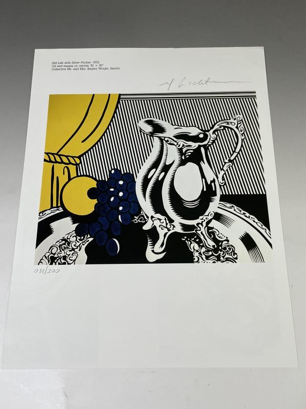 人気定番，新作登場 ロイ リキテンスタイン still Life with Silver Pitcher 1972 サイン入り Roy Lichtenstein 限定200枚 シルクスクリーン アート(シルクスクリーン)｜売買されたオークション情報、yahooの商品情報をアーカイ シルクスクリーン