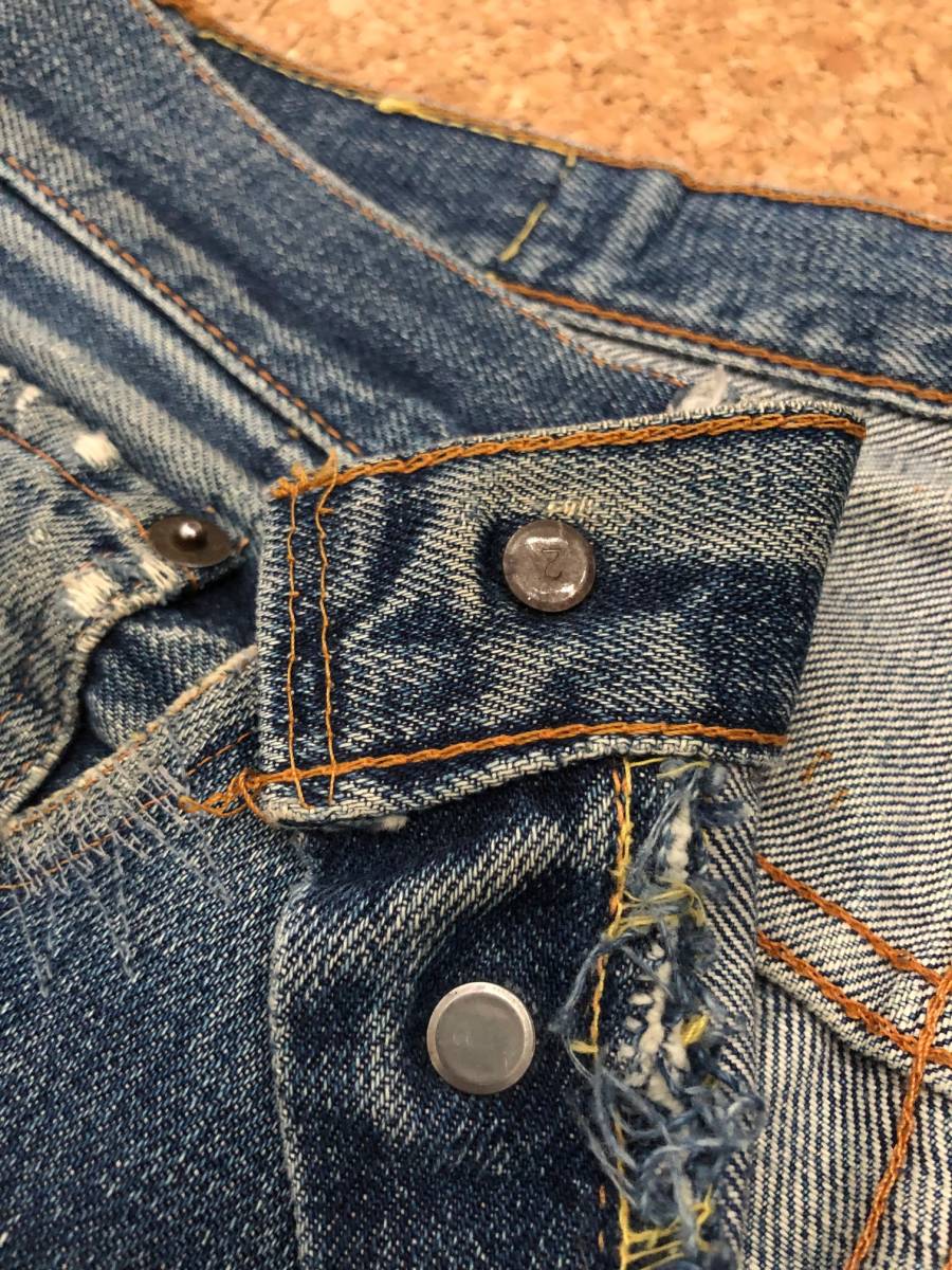 60S LEVIS リーバイス501 BIGE 雰囲気系 グランジ リペア済み  