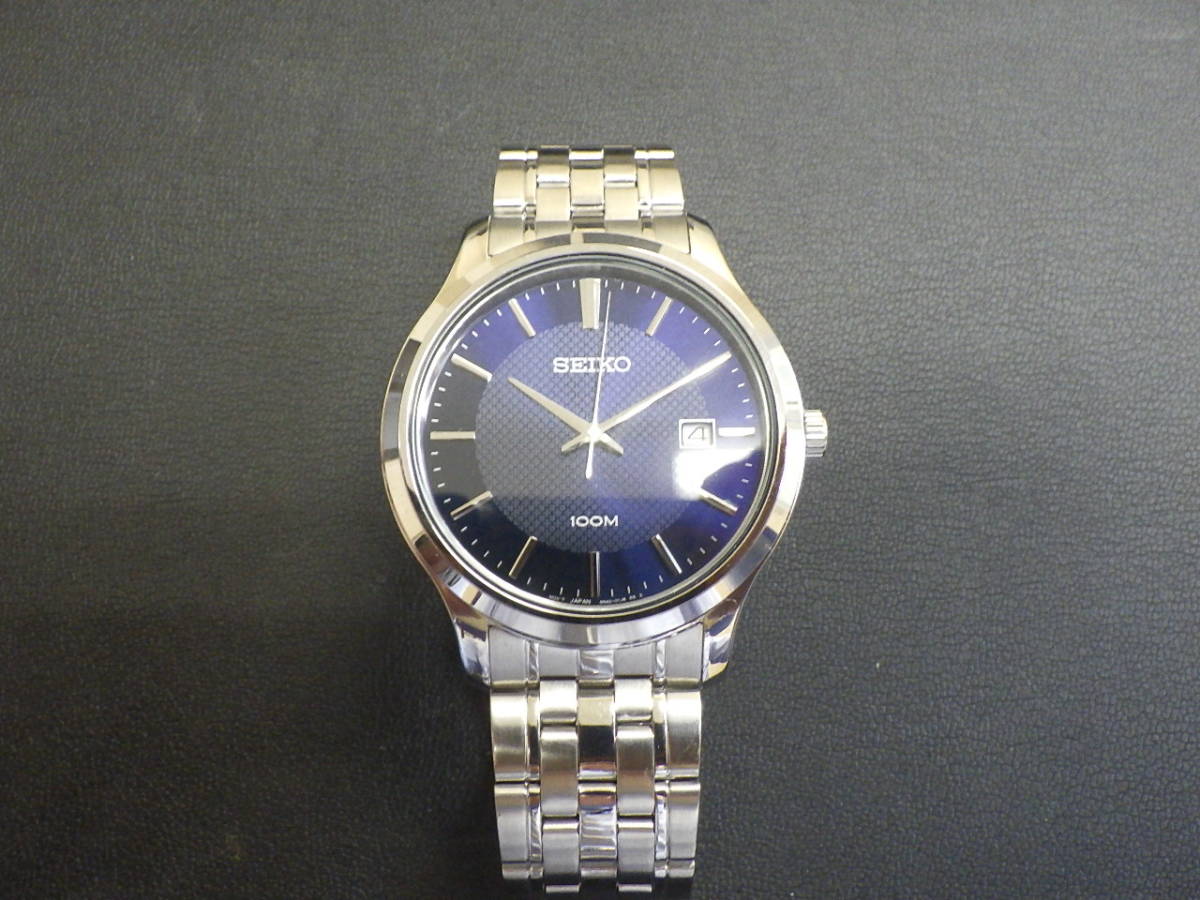 SEIKO クォーツ腕時計 アナログ ステンレス 6N42-00F0 ブルー文字盤 