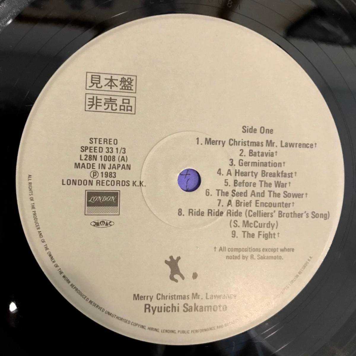 坂本龍一 戦場のメリークリスマス Sakamoto LP坂本龍一Ryuichi 国内盤