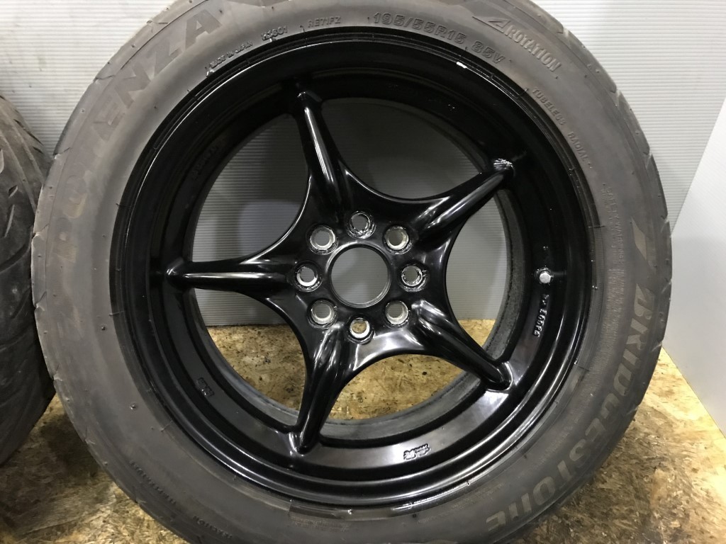 1円スタート【BS POTENZA RE-71R 195/55R15】【無限 RNR 15インチ6.5 