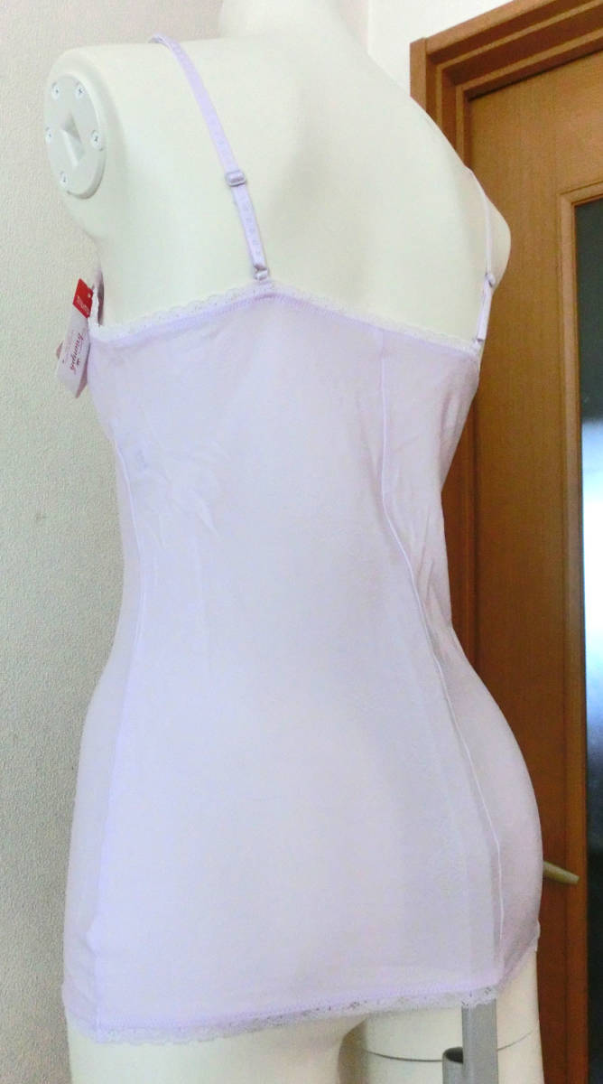 27 トリンプ 恋するランジェリー TR443 キャミソール スリップ L 淡い紫 高級キャミ インナー レース 86 94㎝ 可愛い系(L ...