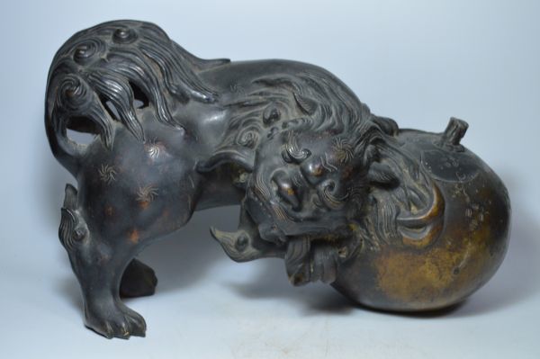 香炉 高岡銅器 - 玉獅子 「古銅獅子香炉」の落札相場・落札価格 Yahoo
