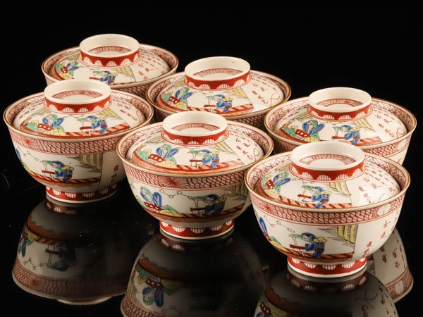 九谷焼 春画 盃 おちょこ 金彩 酒器 - お猪口 浮世絵 3客セット（大
