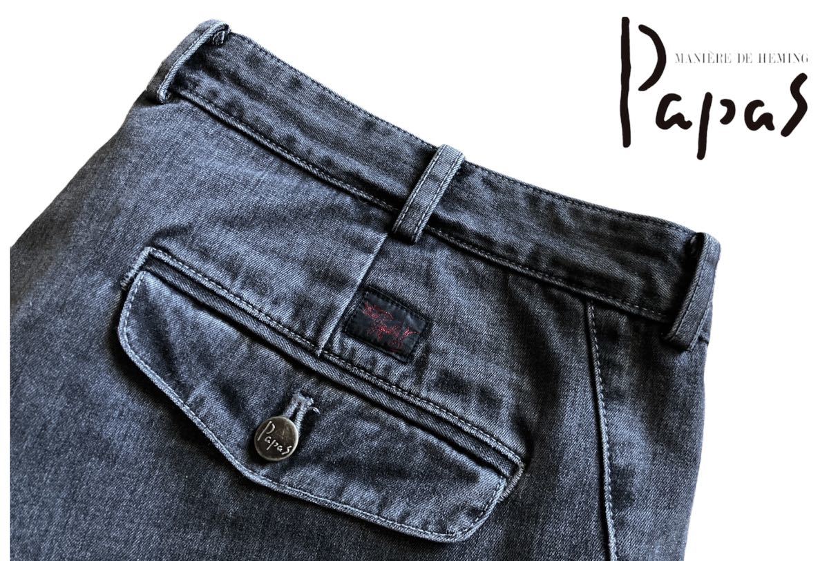  Papas チャコールブラックデニム 刺繍入ハーフパンツ XL オーバーサイズ ショートパンツ パパス(パパス)｜売買されたオークション情報、yahooの商品情報をアーカイブ公開 - オークファン パパス