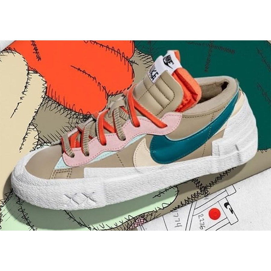 sacai × Nike × kaws Blazer Low REED/SPRUCE WHITE US11 レシートあり 