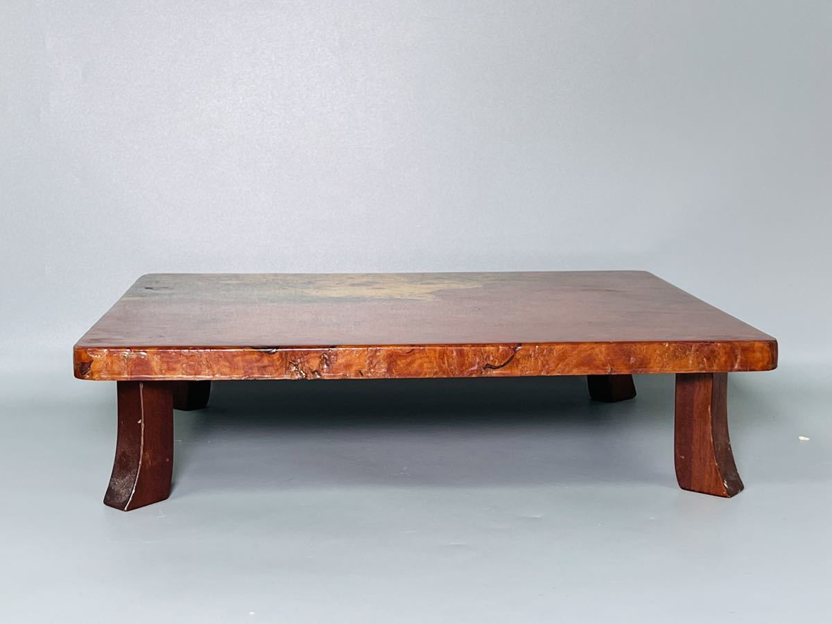 最高級 一枚板 花梨 瘤杢 葡萄杢 玉杢 座卓 38.2×28.4×h 9.3cm 板の暑