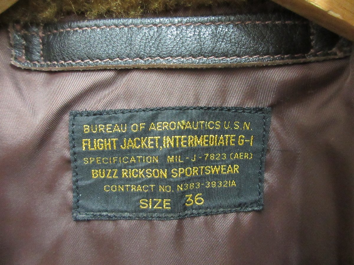 1000円～ バズリクソンズ BUZZ RICKSON'S G-1 ゴートスキン レザーフライトジャケット BR80096 サイズ36 バズリクソンズ RICKSON'S BUZZ TYPE L-2 BR11130