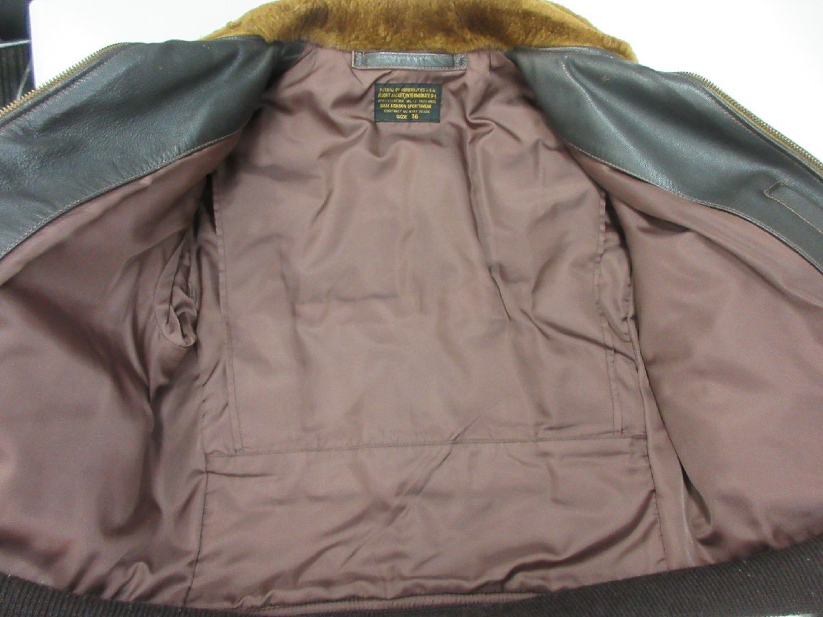 1000円～ バズリクソンズ BUZZ RICKSON'S G-1 ゴートスキン レザーフライトジャケット BR80096 サイズ36 バズリクソンズ RICKSON'S BUZZ TYPE L-2 BR11130