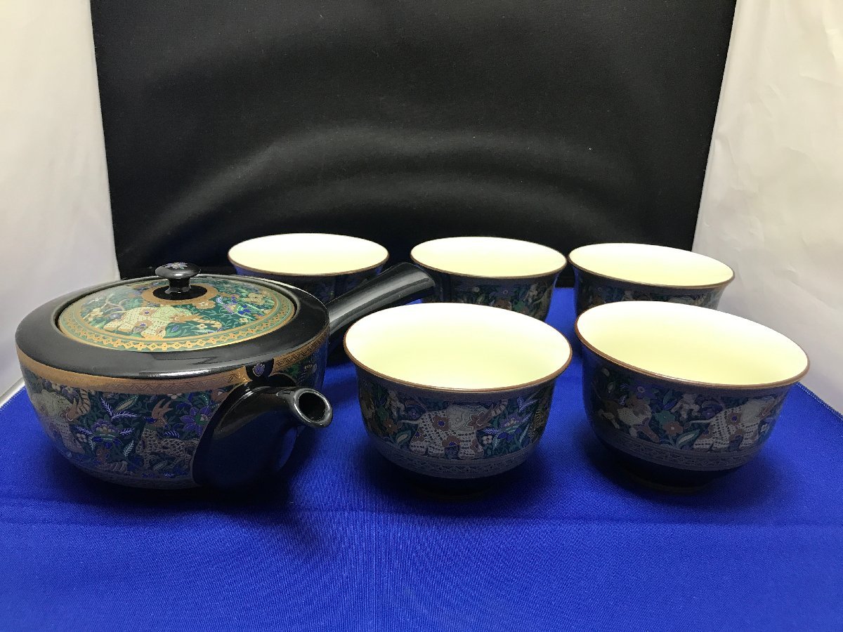 【★30-3798】■未使用■象更紗 急須茶器（4715） ☆30-3798□未使用□象更紗 急須茶器（4715） 茶器 大倉陶園 送無コレクション放出 東北スタンダードマーケット