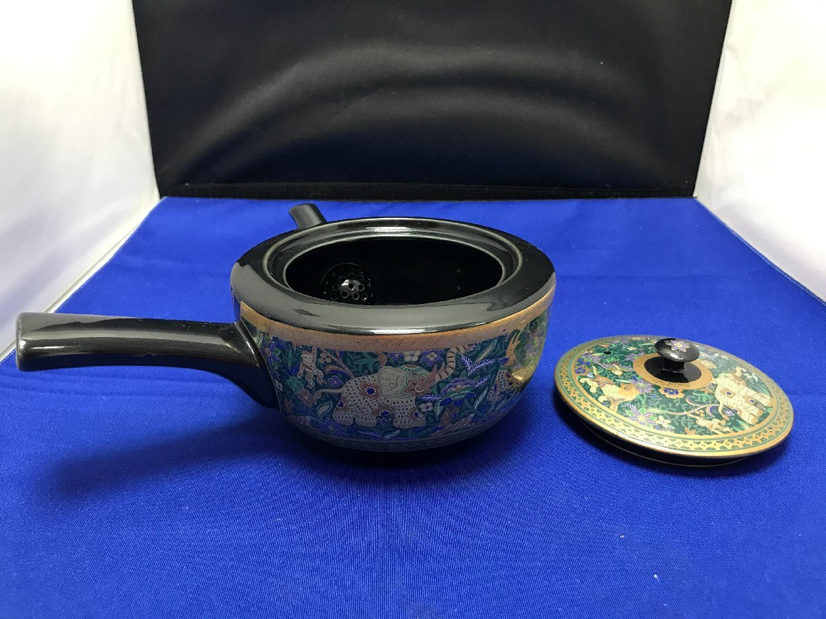 【★30-3798】■未使用■象更紗 急須茶器（4715） ☆30-3798□未使用□象更紗 急須茶器（4715） 茶器 大倉陶園 送無コレクション放出 東北スタンダードマーケット