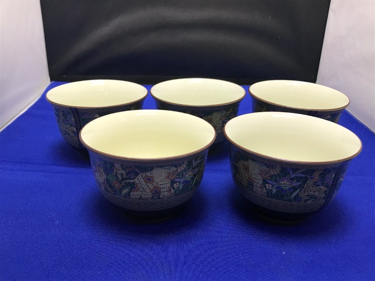 【★30-3798】■未使用■象更紗 急須茶器（4715） ☆30-3798□未使用□象更紗 急須茶器（4715） 茶器 大倉陶園 送無コレクション放出 東北スタンダードマーケット