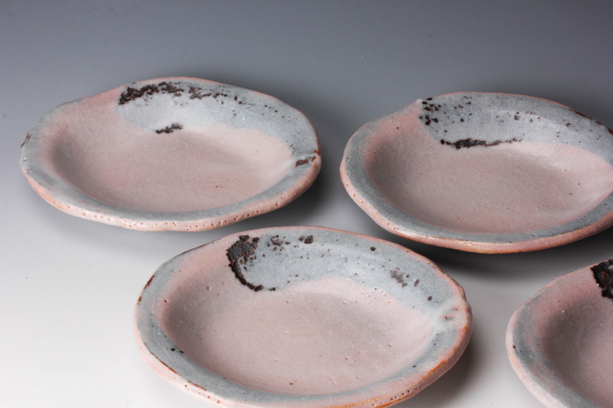 仙山窯 安藤日出武作 乾山風金彩銘々皿5客 仙山窯 安藤日出武作 乾山風金彩銘々皿5客