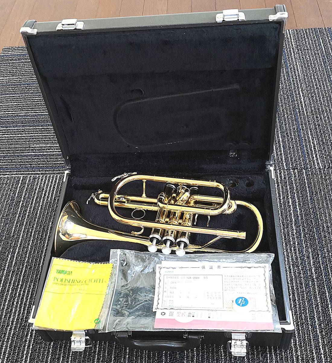 中古 YAMAHA コルネットYCR-2330Ⅱ 金色 ハードケース付 コルネット