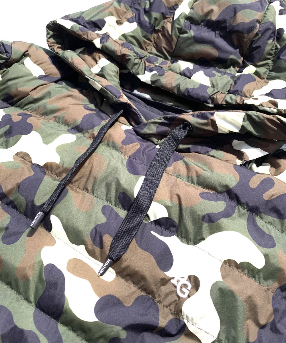 美品【定価4.8万】PEARLY GATES パーリーゲイツ カモフラ フーディージャケット 5(L) パーカー スニード ロゴ刺繍 迷彩 メンズ 識別タグ付