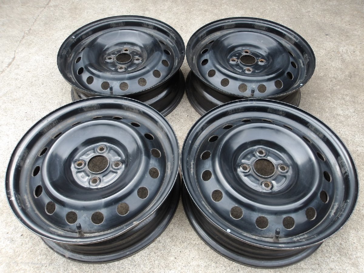 H162 送料無料 16インチ鉄ホイール 4本セット 4穴 5.5J PCD100 ハブ径 