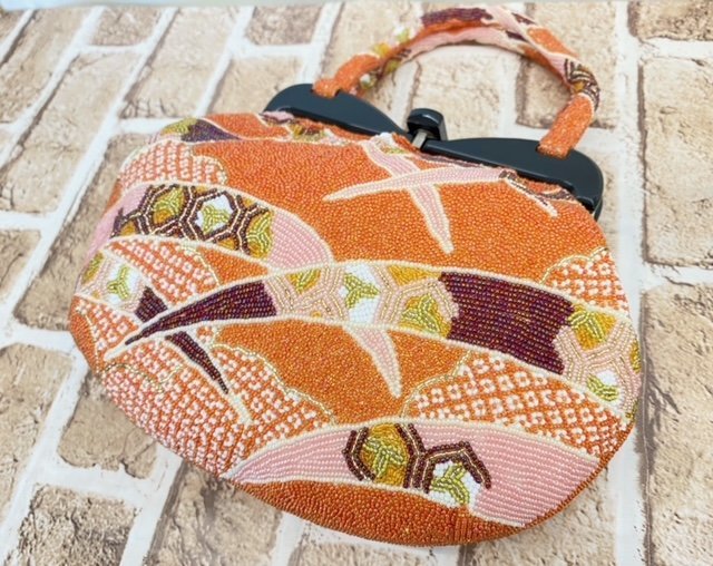 和装バッグ 総ビーズ 花柄 昭和 冠婚葬祭 小物 総ビーズ刺繍