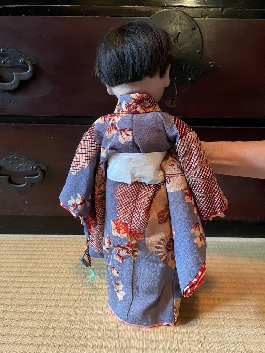 市松人形 男の子 2体セット 大正 古い人形 時代物 36㌢の市松人形