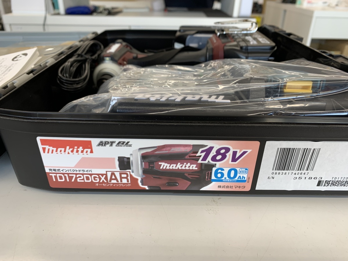 店頭併売/開封のみ・未使用品】makita TD172DGXAR 18V 充電式 