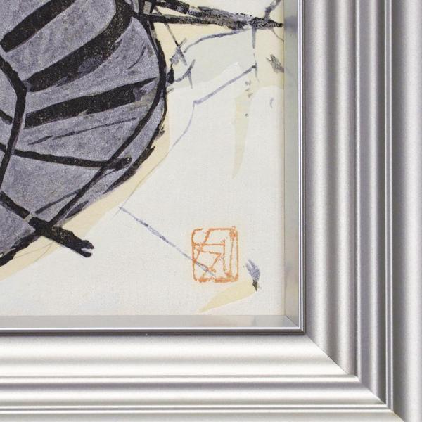 真作】【WISH】須田剋太「蟻」木版画 1988年作 証明シール 〇物故巨匠