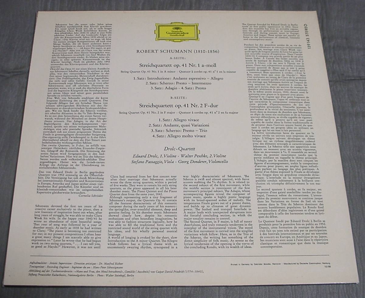 Quartet String No. Schumann: | ⁄ 0 レコード 第2番 LP シューマン