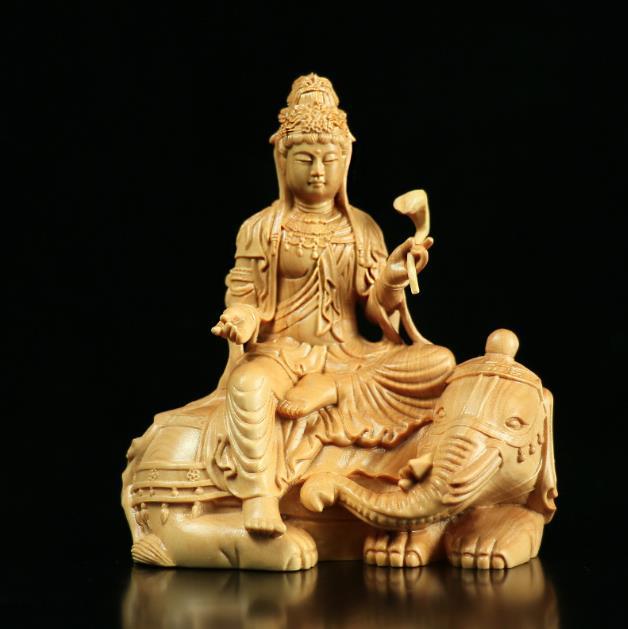 希少☆ 普賢菩薩像 普賢菩薩 木彫り 仏像☆招財開運☆鎮