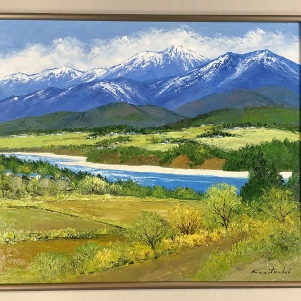 国立秀雄 「千曲川」油彩画 風景画 国立秀雄 「千曲川」油彩画 風景画 【公式通販】