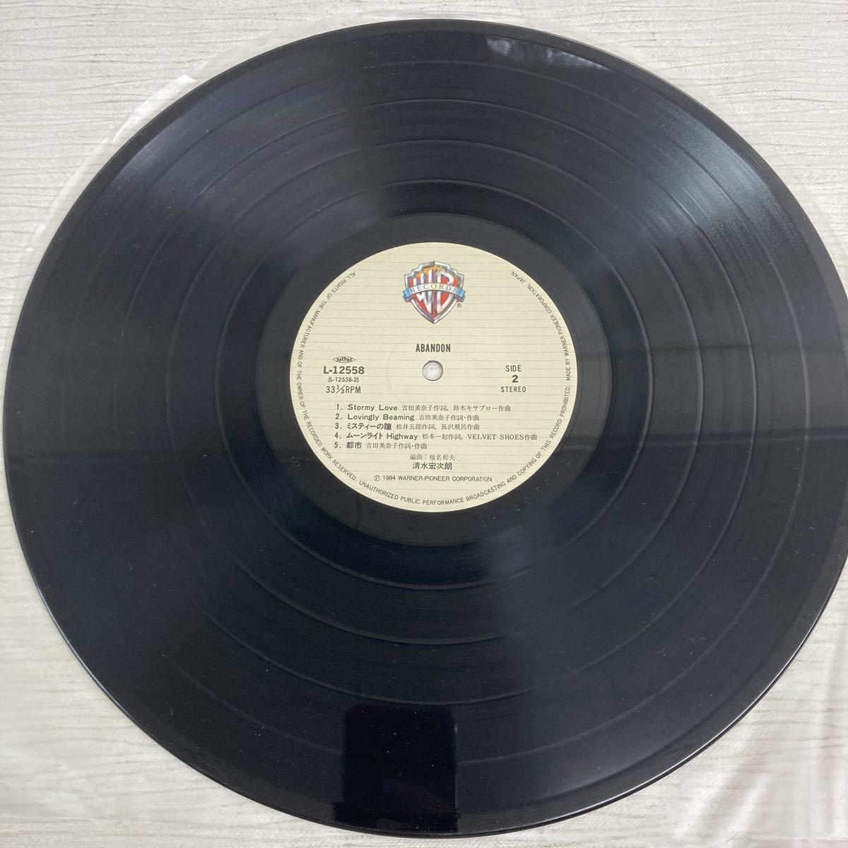 Y0709A4 帯付き 清水宏次朗 ABANDON アバンドン LP レコード L-12558 