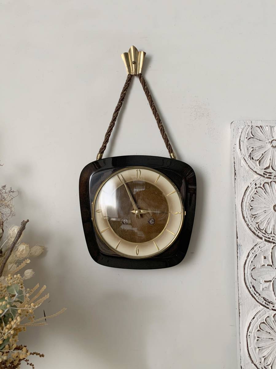 DUGENA 壁掛け時計 陶器製 アンティーク ビンテージ レトロ ダメージ有