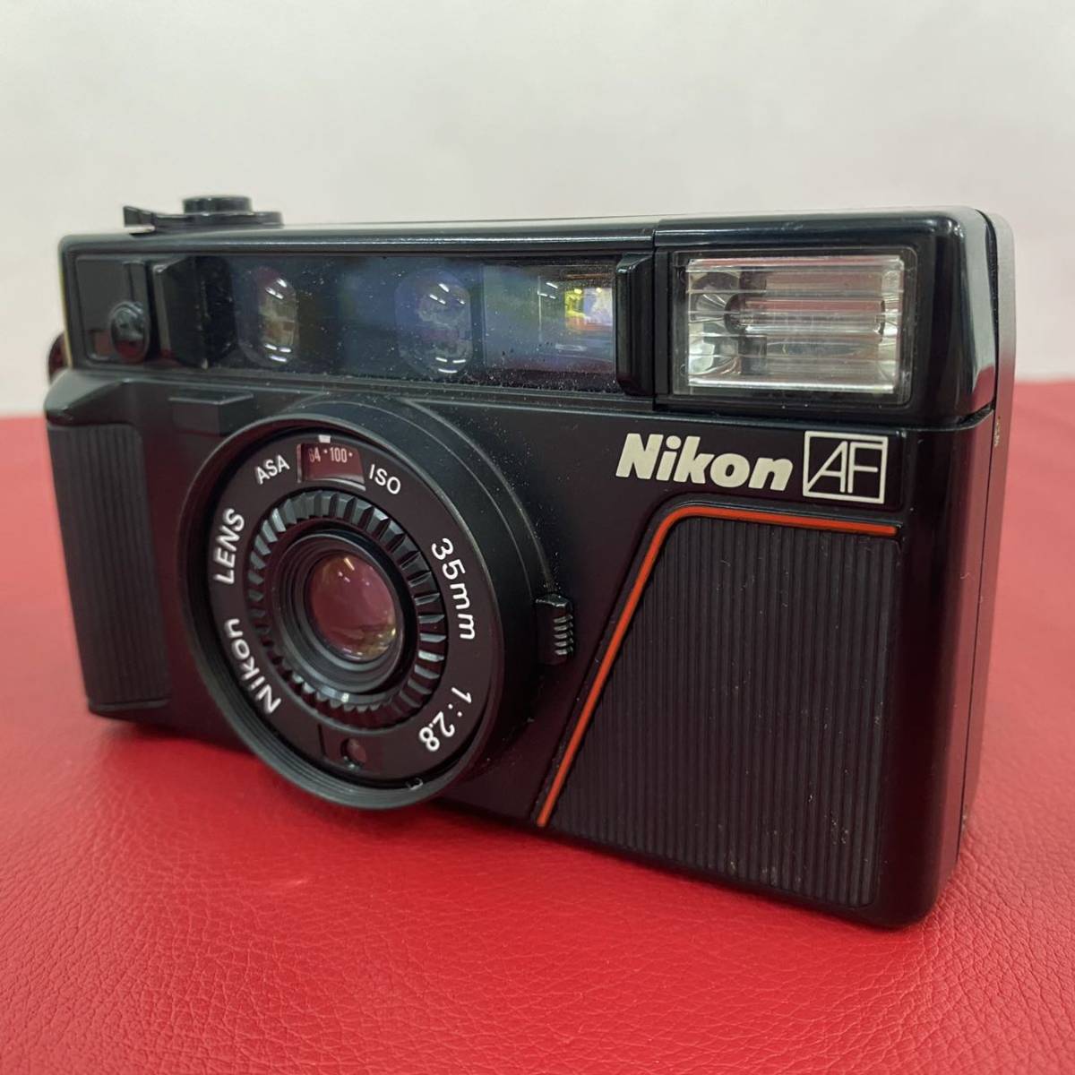 ◇A NIKON L35 AF F2.8 35mm コンパクトフィルムカメラ ケース付 動作 