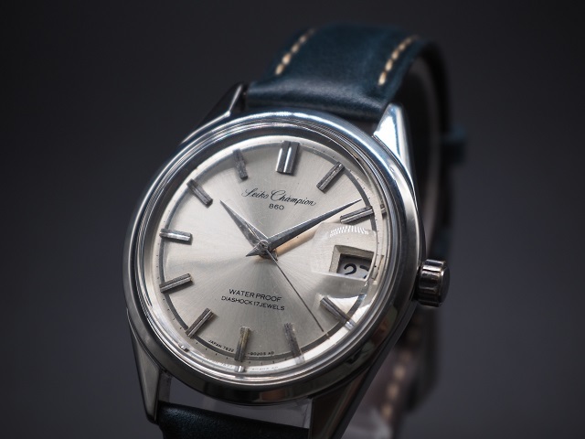 ビンテージセイコー タツノオトシゴ 分解注油済み SEIKO チャンピオン 17石 ダイヤショック 60年代 新品ベルト付 稼働品