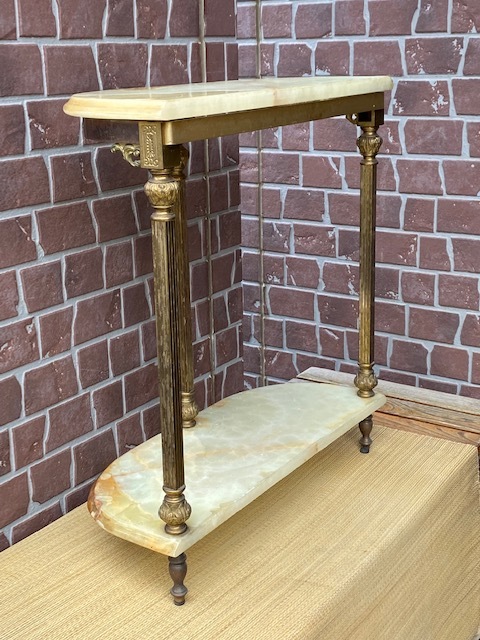 逸品 イタリア製 真鍮×オニキスブラス天板大理石 コンソールテーブル