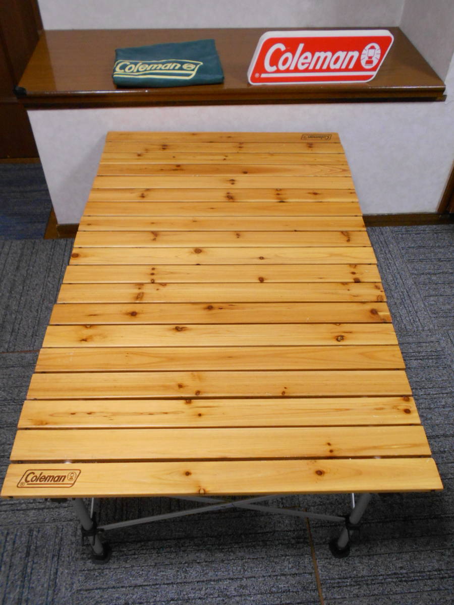 □コールマン ナチュラル ウッド ロールテーブル 110 高さ2段階  