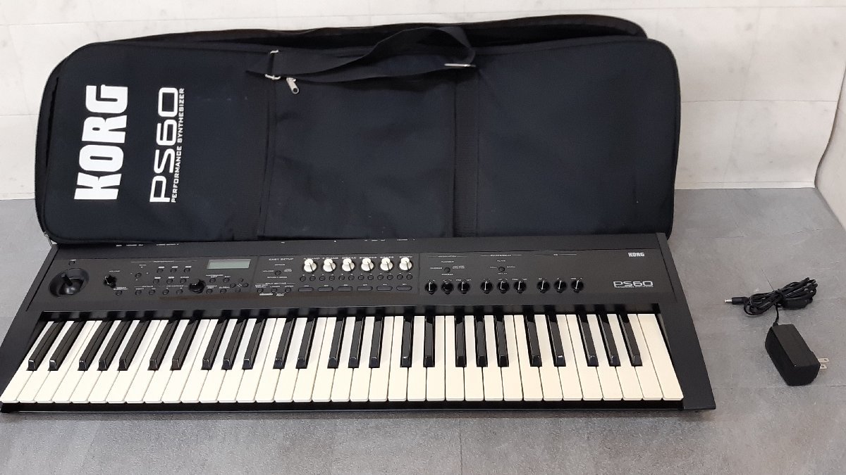 1円～ 06S153□KORG PS60 シンセサイザー ソフトケース付き 動作品