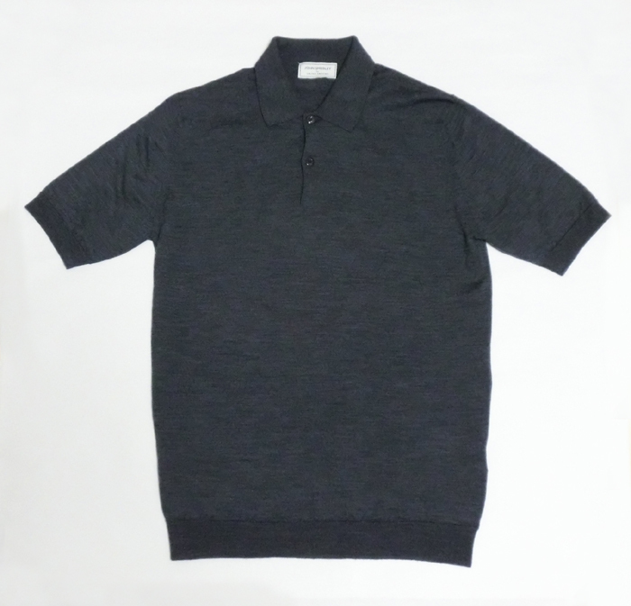 別注 JOHN SMEDLEY×UNITED ARROWS ウール ポロシャツ グレー ジョン 