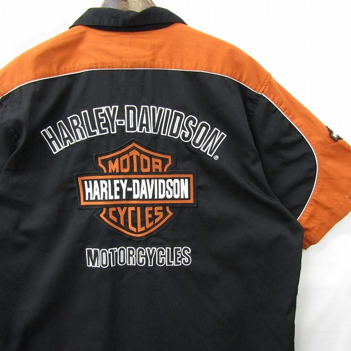 HOT，格安 ビッグサイズ XL HARLEY DAVIDSON 半袖 シャツ 開襟 ボックス 大判 刺繍 ワッペン 黒系 ハーレーダビッドソン 古着 ビンテージ 2JU1707(ハーレーダビッドソン)｜売買されたオークション情報、yahooの ハーレーダビッドソン