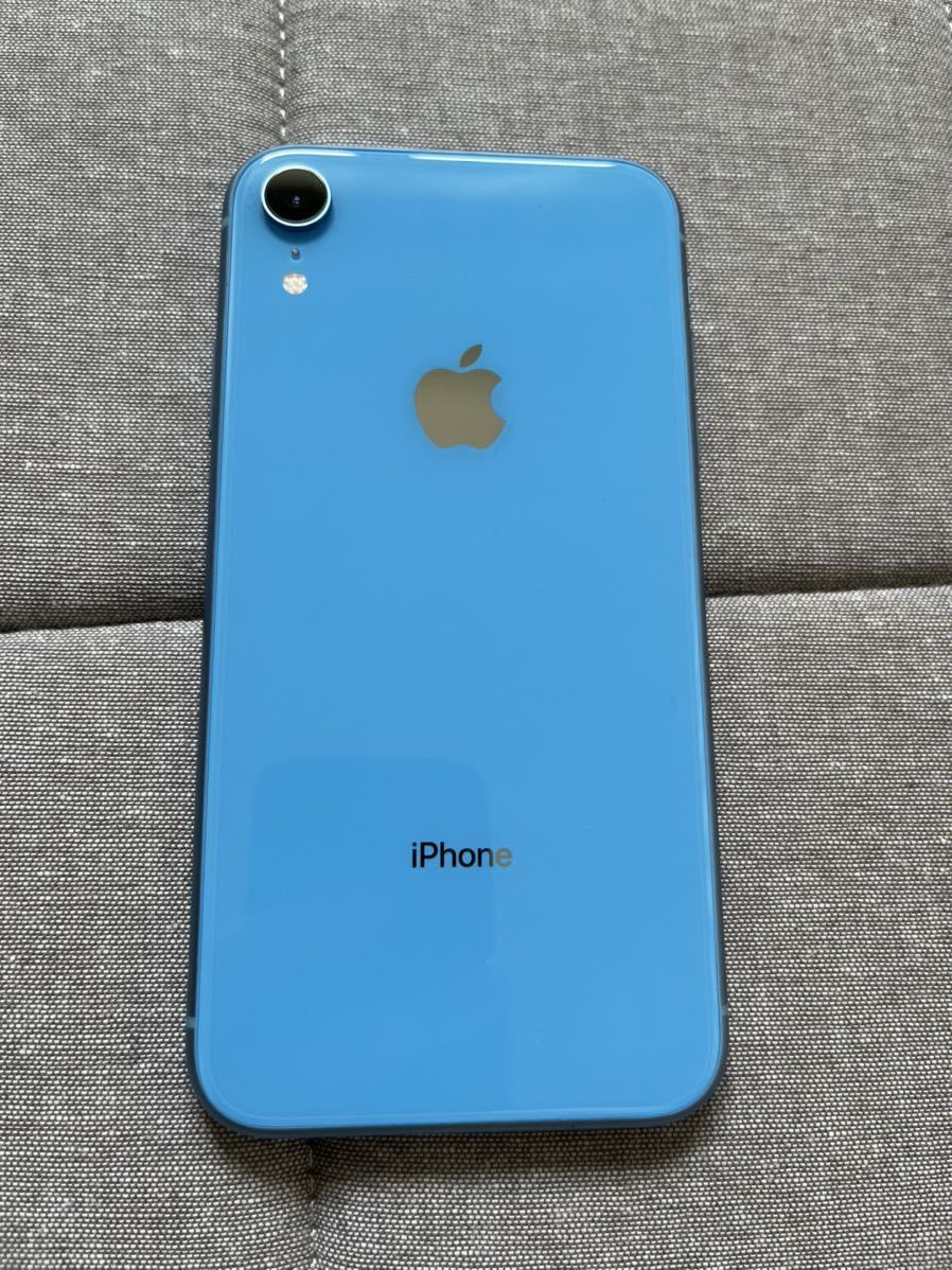 ◇中古美品◇iPhoneXR ブルー 128GB ドコモ版SIMロック解除済みSIM 