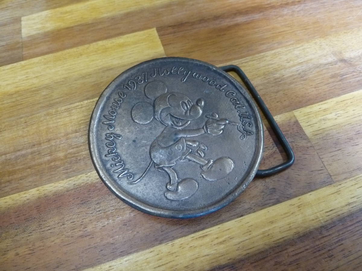 ミッキー ヴィンテージ バックル 1937 当時物 ディズニー vintage 中古】【送料無料】DISNEY ディズニー MICKEY MOUSE ミッキーマウス