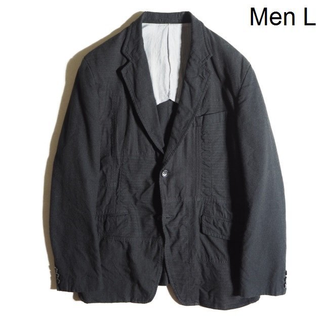 得価，限定SALE x4843P COMME des GARCONS HOMME コムデギャルソン オム 18SS 製品染め コットンポリエステル テーラードジャケット 黒 L 春 秋 rb mks(テーラードジャケット、ブレザー)｜売買されたオークション情報、y 男性用