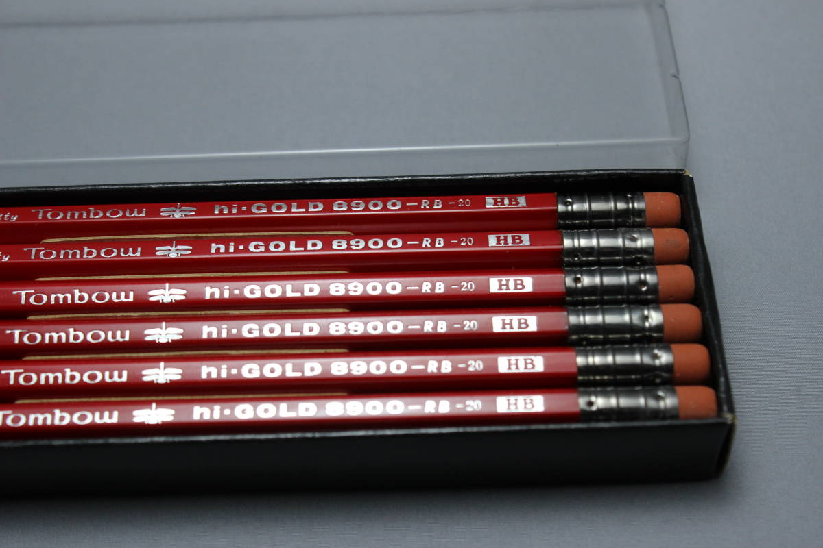 昭和レトロ トンボ ゴム付き鉛筆 ハイゴールド hi-GOLD 8900-RB-20 HB