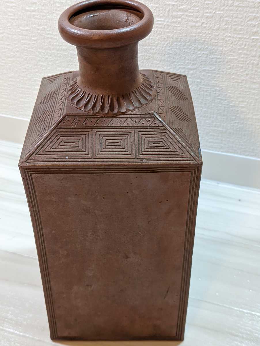 明治時代 古備前 陽刻 浮き彫り 鯉図 窯変 胡麻釉 瓢形 大徳利 花いれ