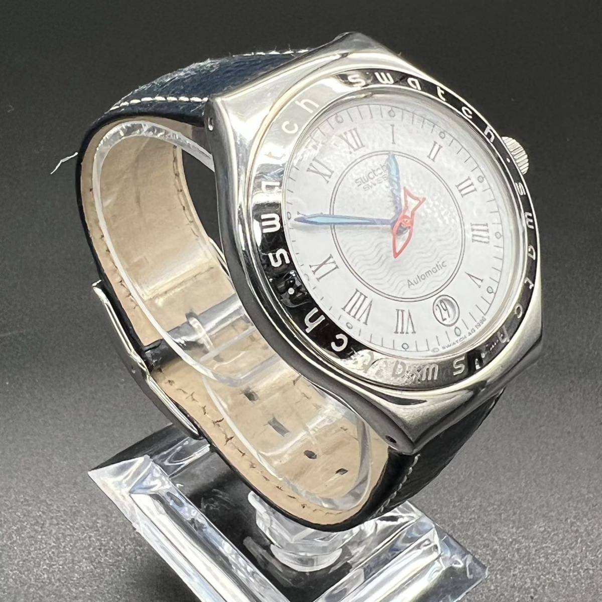 稼働品 swatch スウォッチ IRONY automatic 23石 自動巻き 腕時計 白 