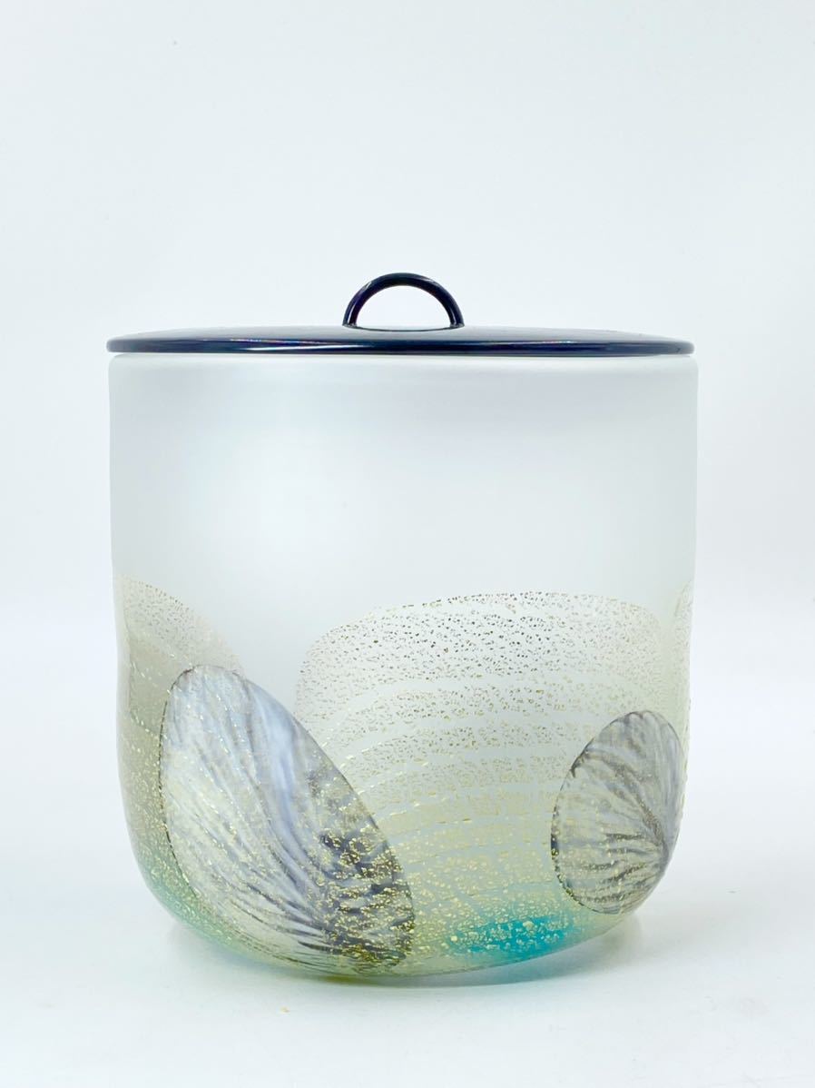Ｓ７０９　水指　『手吹硝子』『宮崎英彦作』　共箱　茶道具 S709 水指 『手吹硝子』『宮崎英彦作』 共箱 茶道具 【公式通販】