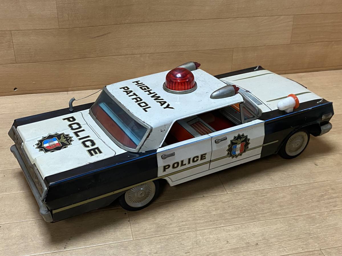 当時物　野村トーイ　パトカー　ハイウェイパトロールカー　ブリキ　自動車　旧車　大型４４ｃｍ