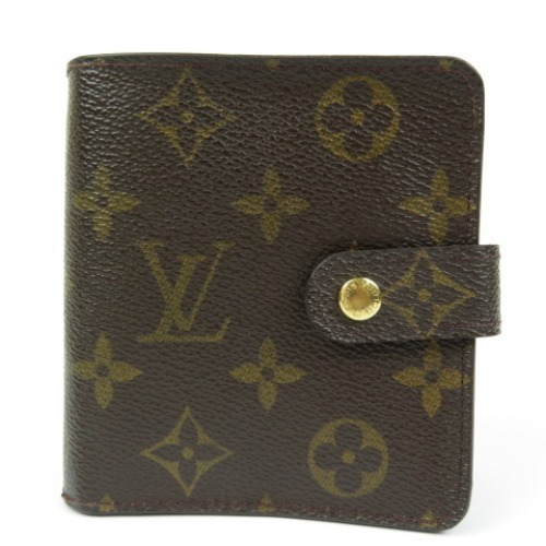 57506★1円スタート★LOUIS VUITTON ルイヴィトン 美品 コンパクトジップ　ベタ無　ヴィンテージ モノグラム 二つ折り財布 レディース