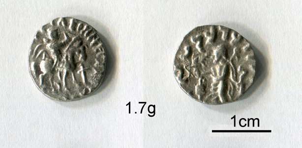 Y2102 古代インド インドスキタイ アゼス王 ドラクマ銀貨 スキタイ