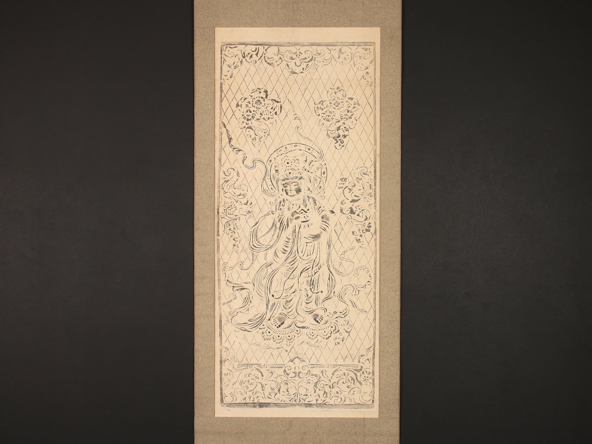 版画】【1円開始】【伝来】us1846 仏画 音声菩薩図 東大寺八角燈籠
