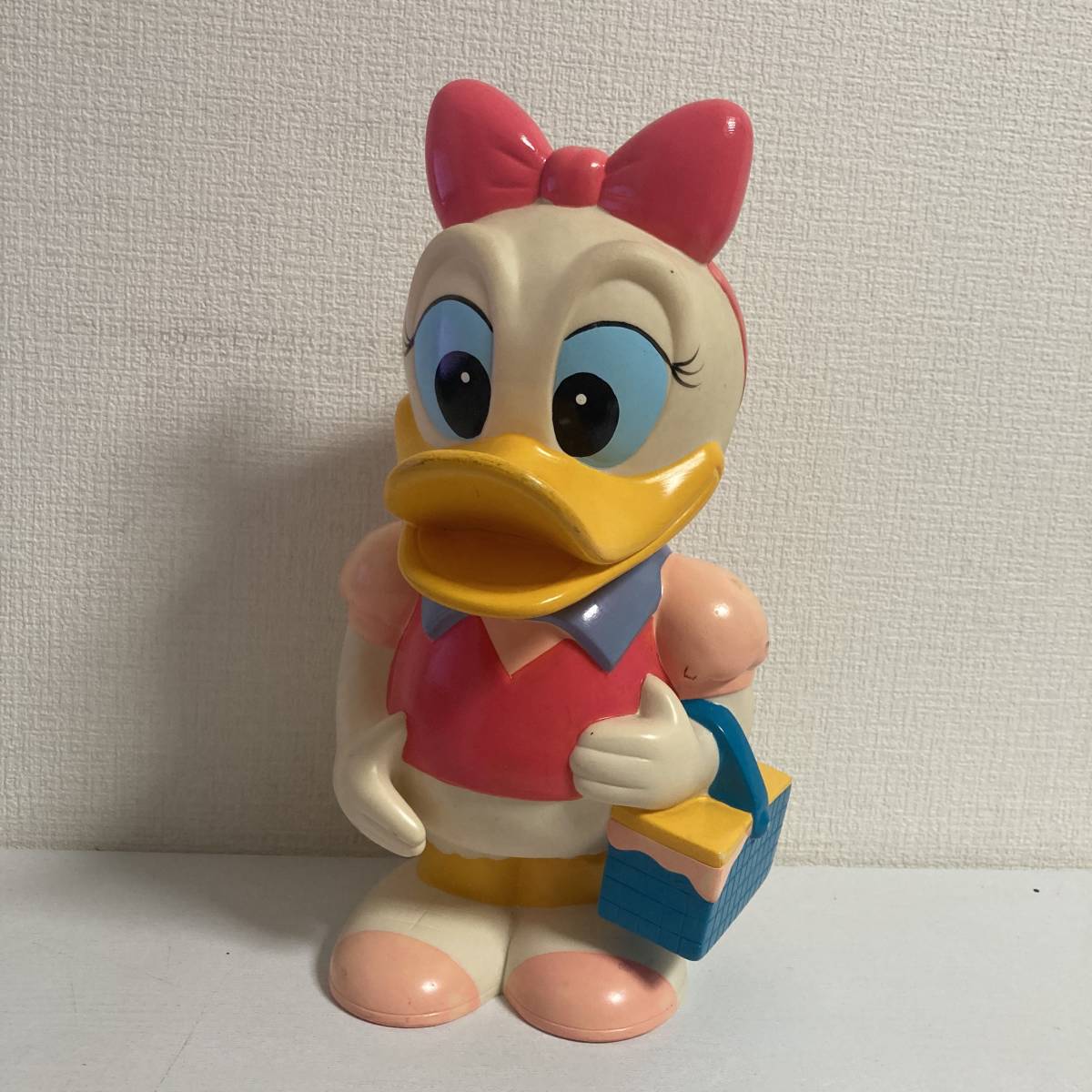 当時物 三菱銀行 デイジーダック 大型 約35cm ソフビ 貯金箱 店頭 