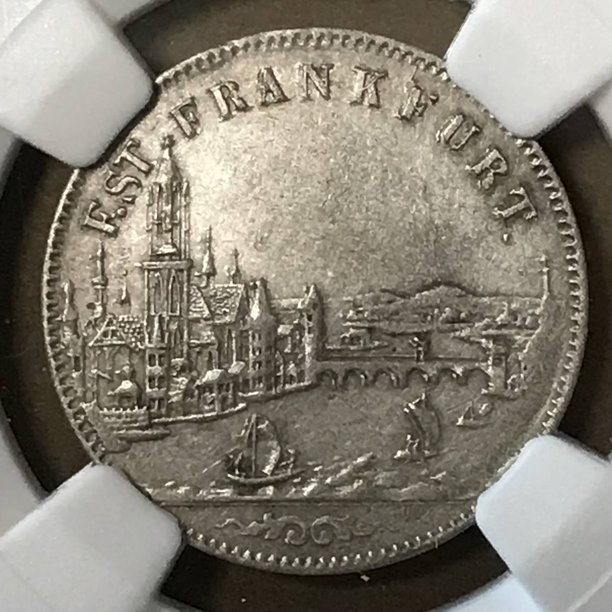 1854 ドイツ フランクフルト 6クロイツァー銀貨 都市景観 NGC MS63 フランクフルト 都市景観 ドイツ NGC 0 6クロイツァー銀貨 MS63 銀貨