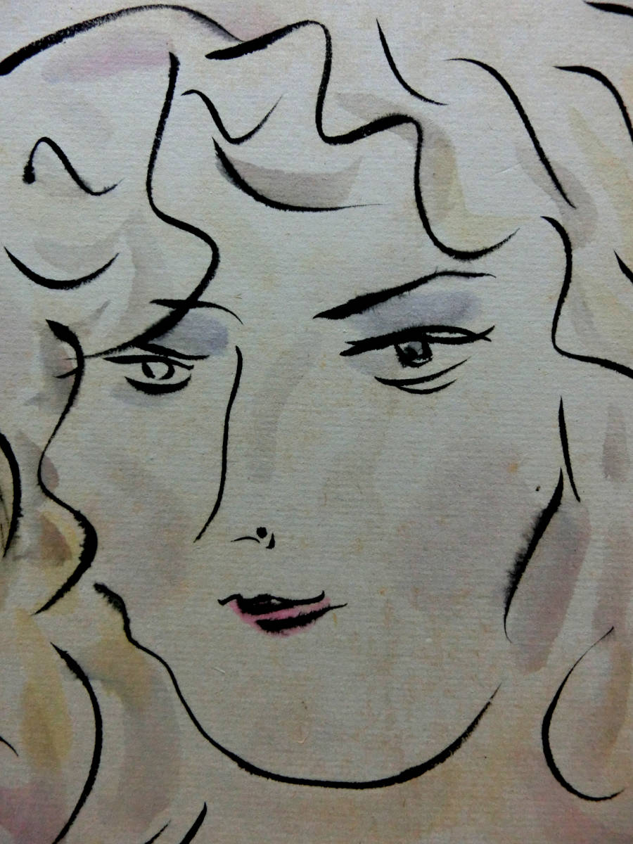 自筆 彩色イラスト画入り◇池田満寿夫◇自筆肉筆 真筆 毛筆色紙◇今村 